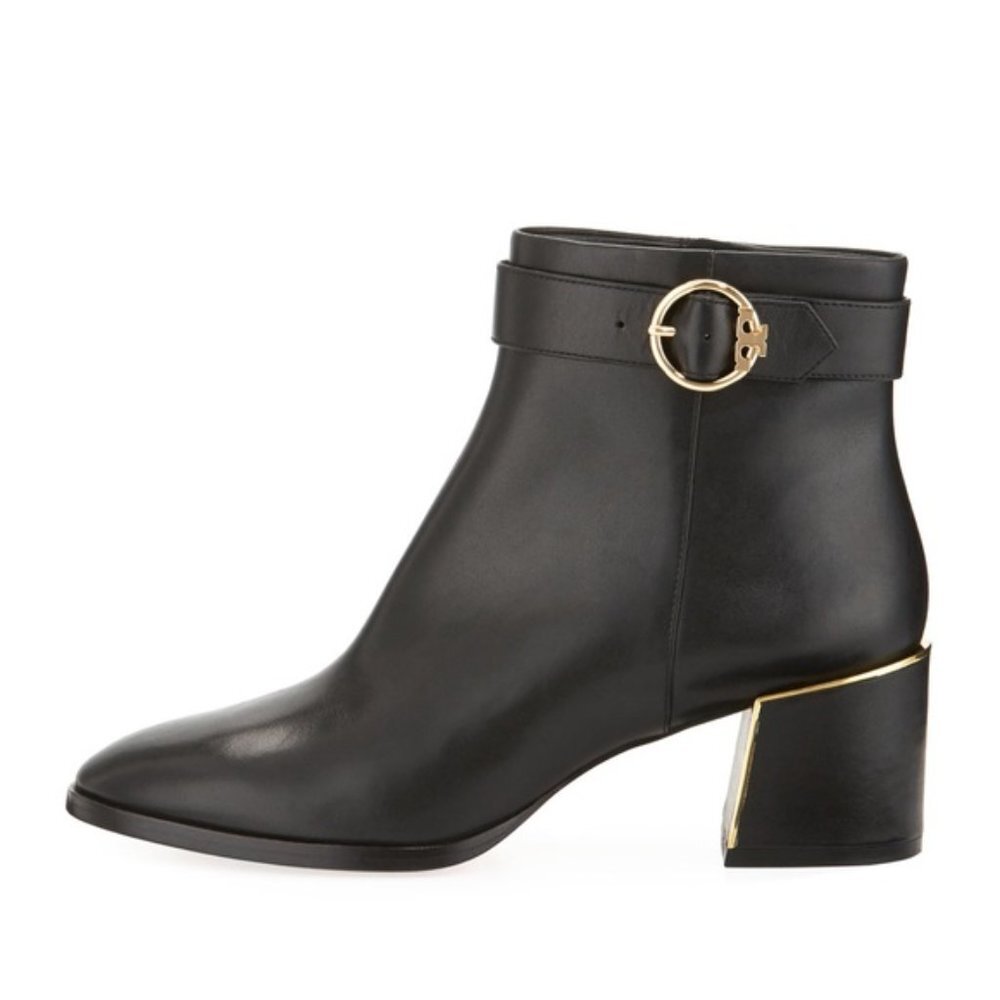 Tory Burch Black Leather Sophia Ankle Booties
